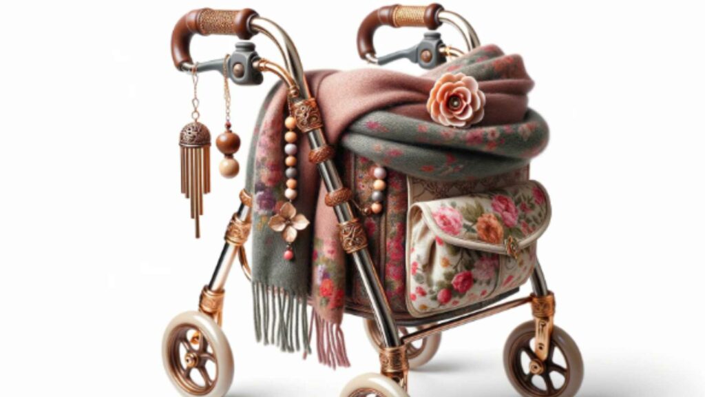 Rollator wrapped in cozy blankets